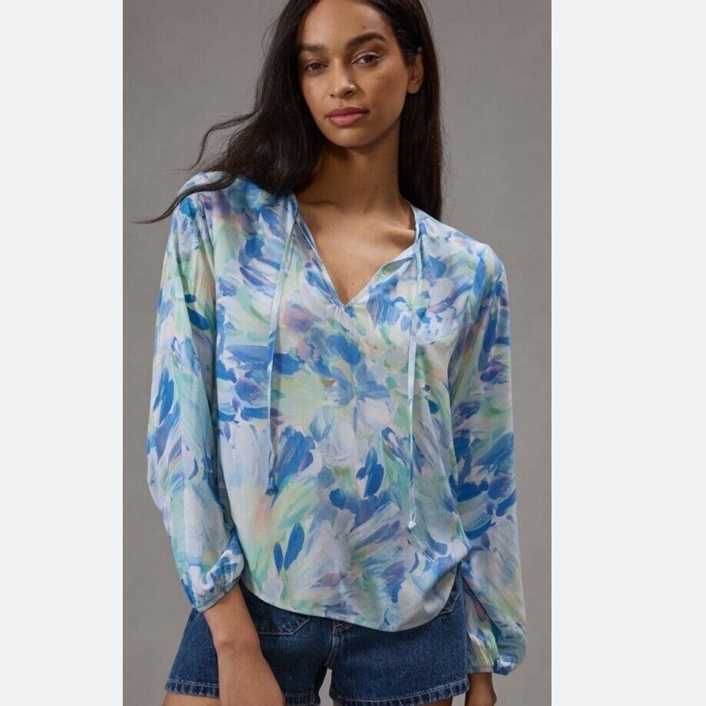 cloth & stone Anthropologie Rayon V-Neck Blouse